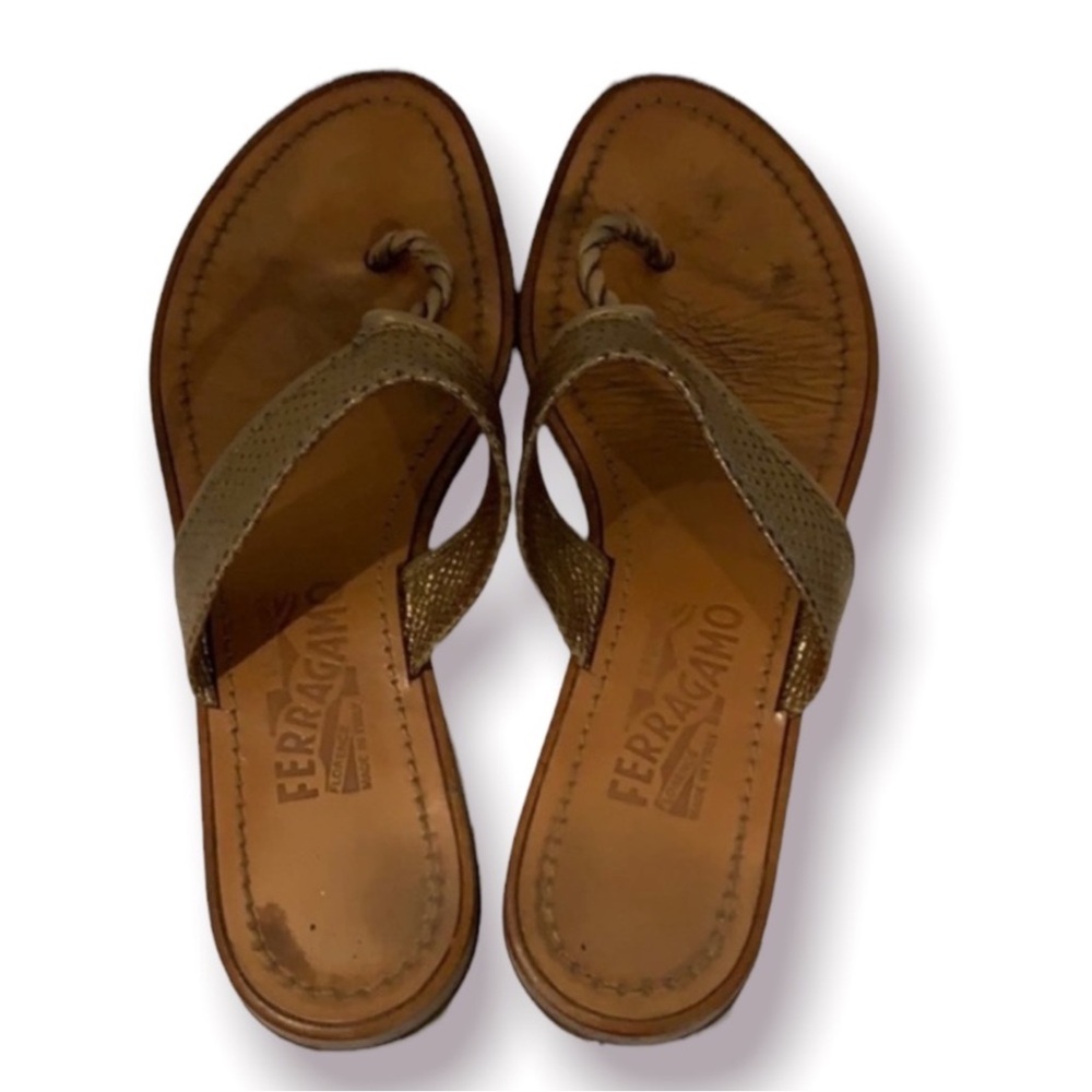 Authentic Salvatore Ferragamo luxury designer leather Sandals sz 7 - Picture 7 of 7